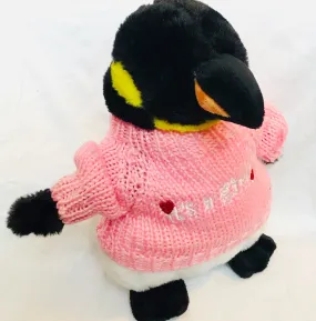 Baby Shower - Pink Sweater - "It's A Girl" - Penguin Plush (10" Tall)