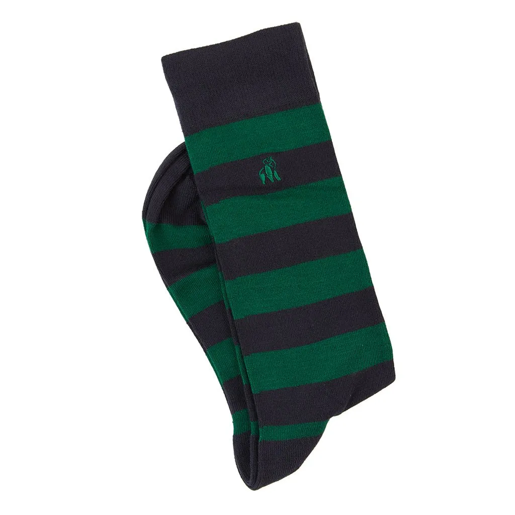 Bamboo Socks - Racing Green Stripe