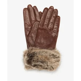 Barbour Fur Trimmed Leather Gloves