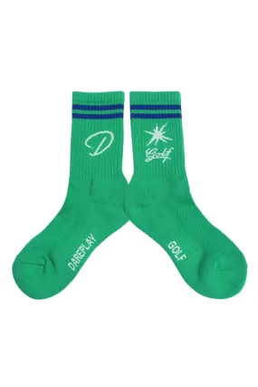 D Logo breathable socks_Green