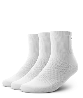 Flagship Quarter Socks White 3-Pack