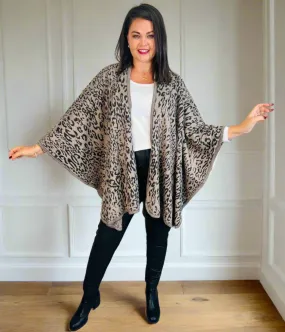 Leopard Print Wrap Cape