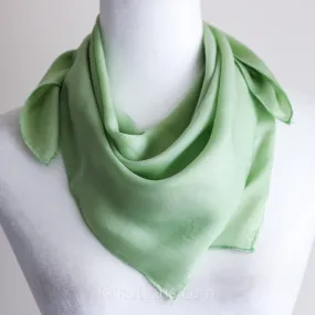 Pure Mulberry Silk Bandana Scarf - Luxurious 100% Mulberry Silk Neck Square | Emerald Green, 24x25"