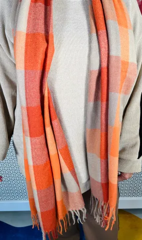 Rustic Charm Scarf/Shawl - Burnt Orange