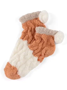 Shiraleah Tess Colorblock Home Socks, Rust