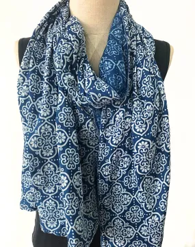 Soft Cotton Gauze Scarf in Flower Design