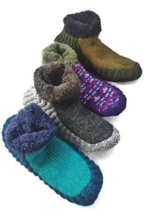 Wool Knit Slipper, fleece lined